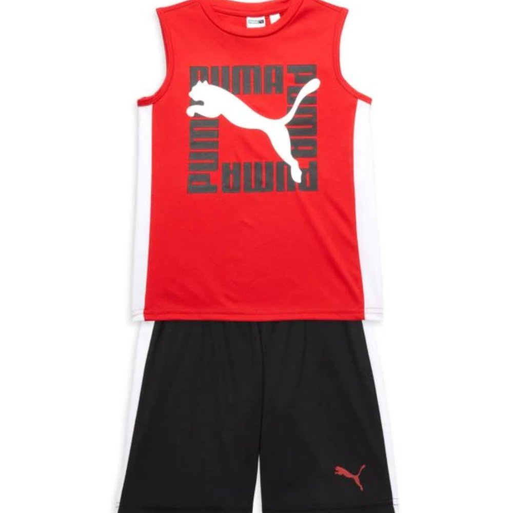 PUMA Boy 5 2-Piece Performance Shorts Set Muscle T